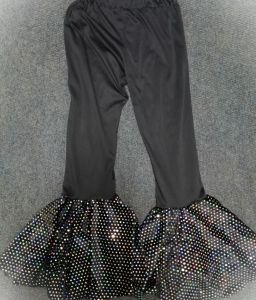 Kids Costumes to Hire - Black with shiny bellbottoms - GIRL